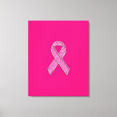 Fuchsia Glitter Style Pink Ribbon Awareness Canvas Afdruk (Voorkant)