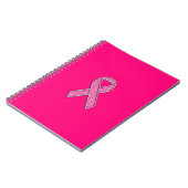 Fuchsia Glitter Style Pink Ribbon Awareness Notitieboek (Linkerzijde)