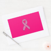 Fuchsia Glitter Style Pink Ribbon Awareness Rechthoekige Sticker (Envelop)