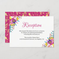 Fuchsia Gold Blossom Floral Wedding Reception Kaar