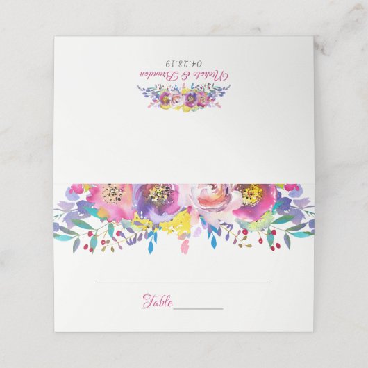 Fuchsia Gold Blossom Flowers Weduwgoedkaart Plaatskaartje (Buitenkant ongevouwen)