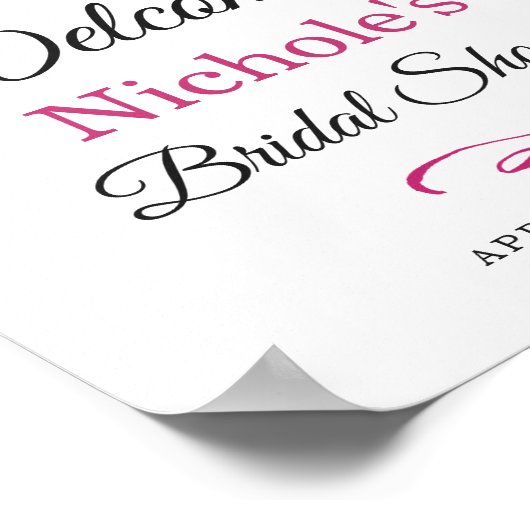 Fuchsia Gold Botanic Garden Vrijgezellenfeest Sign Poster (Hoek)