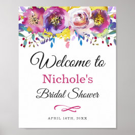 Fuchsia Gold Botanic Garden Vrijgezellenfeest Sign Poster