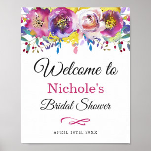 Fuchsia Gold Botanic Garden Vrijgezellenfeest Sign Poster