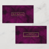Fuchsia Gold Waterverf Floral Glam Elegant Modern Visitekaartje (Voorkant / Achterkant)
