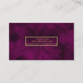 Fuchsia Gold Waterverf Floral Glam Elegant Modern Visitekaartje (Achterkant)