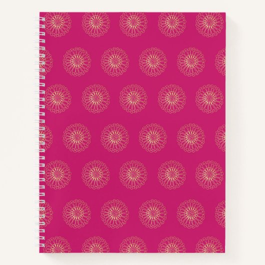 Fuchsia | Golden Zinnia Flower Medallions Notitieboek (Voorkant)