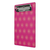 Fuchsia | Gouden Zinnia Bloem Medaillons Mini Klembord (Angled2)