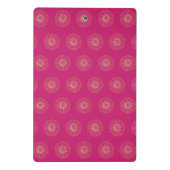 Fuchsia | Gouden Zinnia Bloem Medaillons Mini Klembord (Achterkant)