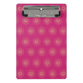 Fuchsia | Gouden Zinnia Bloem Medaillons Mini Klembord