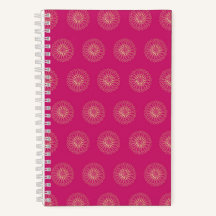 Fuchsia | Gouden Zinnia Bloem Medaillons