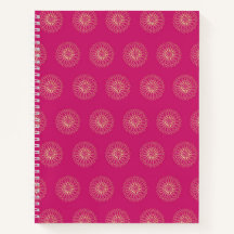 Fuchsia | Gouden Zinnia Bloem Medaillons