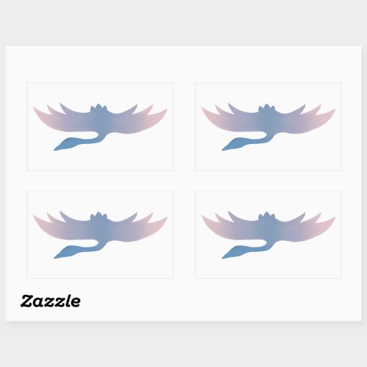 Fuchsia Gradient Crane-Sticker Rechthoekige Sticker (Vel)