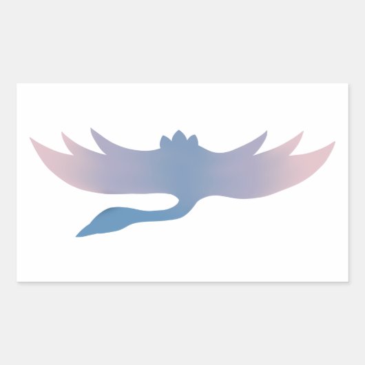Fuchsia Gradient Crane-Sticker Rechthoekige Sticker (Voorkant)