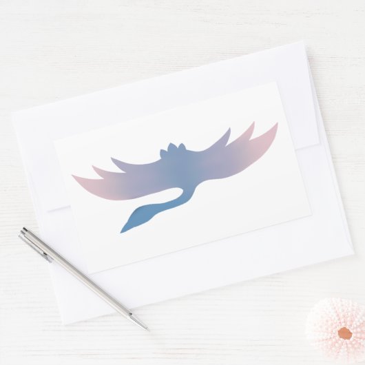 Fuchsia Gradient Crane-Sticker Rechthoekige Sticker (Envelop)