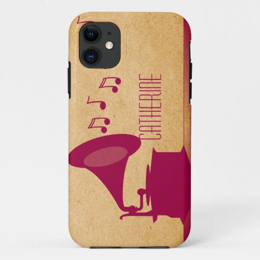 Fuchsia  Gramophone BT ID iPhone 5 Hoesje (Achterkant)