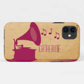 Fuchsia  Gramophone BT ID iPhone 5 Hoesje (Achterkant (horizontaal))
