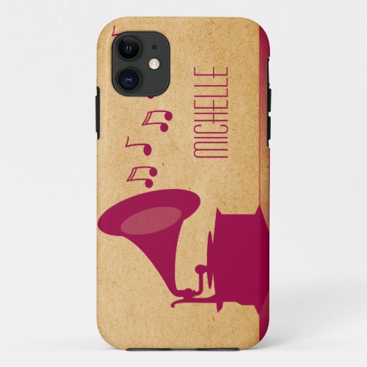 Fuchsia  Gramophone BT iPhone 5 Hoesje (Achterkant)