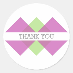 Fuchsia Green Geometric Triad Bedankt Stickers