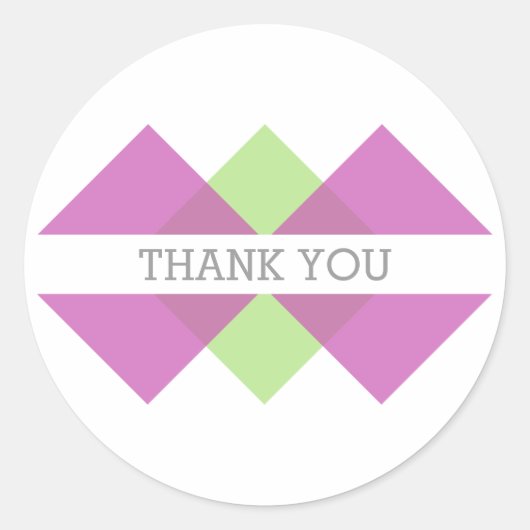 Fuchsia Green Geometric Triad Bedankt Stickers (Voorkant)