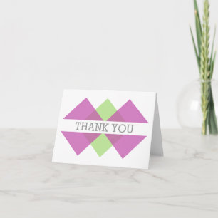 Fuchsia Green Geometric Triad Dank je wel Bedankkaart