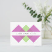 Fuchsia Green Geometric Triad Table Briefkaart (Staand voorkant)