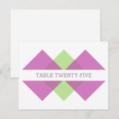 Fuchsia Green Geometric Triad Table Briefkaart (Voorkant / Achterkant)
