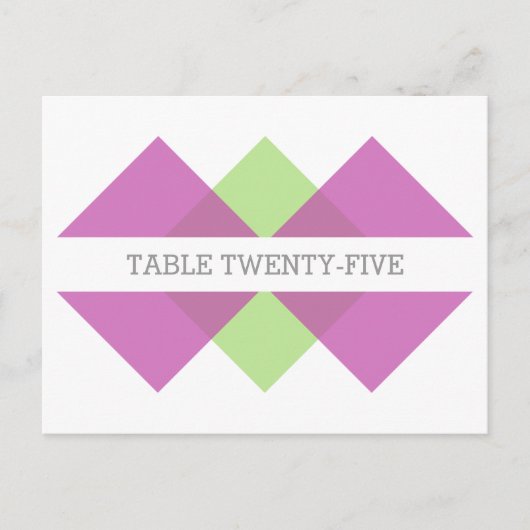 Fuchsia Green Geometric Triad Table Briefkaart (Voorkant)