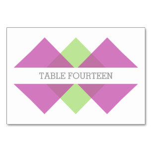 Fuchsia Green Geometric Triad Table Kaart