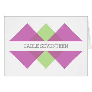 Fuchsia Green Geometric Triad Table Number Kaart