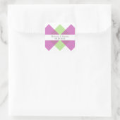 Fuchsia Green Geometric Triad Wedding Stickers (Tas)