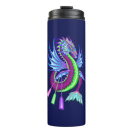 Fuchsia & Green Water Dragon Thermosbeker