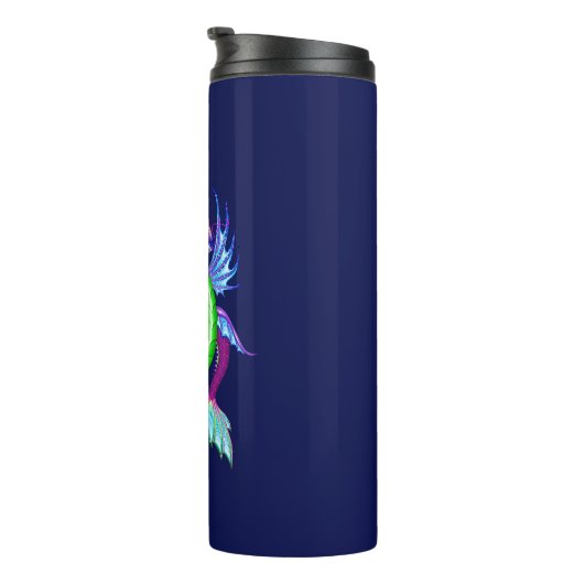 Fuchsia & Green Water Dragon Thermosbeker (Geroteerd rechts)