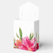 Fuchsia Green Waterverf Floral Vrijgezellenfeest Bedankdoosjes (Geopend)