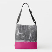 Fuchsia&Grey, Abstract Art Crossbody Tas (Achterkant)