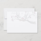 Fuchsia & Grijs Vintage Vogels Trouw Uitnodigingen (Achterkant)