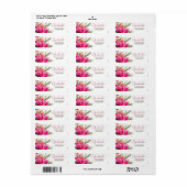 Fuchsia Groen Bloemen Afstuderen Adresetiketten Etiket (Full Sheet)