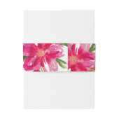 Fuchsia | Groene Floral Waterverf Wedding Uitnodigingen Wikkel (Achterkant Voorbeeld)