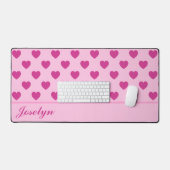 Fuchsia Hart Patroon Handgeschreven Naam Roze Bureaumat (Keyboard & Muis)