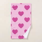 Fuchsia Hart Patroon y2k Roze Preppy Bad Handdoek (Handdoek)