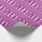 Fuchsia Harten en Strepen Cadeaupapier (Hoek)