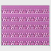 Fuchsia Harten en Strepen Cadeaupapier (Vlak)