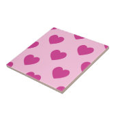 Fuchsia Hartpatroon Preppy Roze y2k Esthetisch Tegeltje (Zijkant)