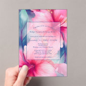 fuchsia hawaiian tropical floral hibiscus wedding acryl uitnodigingen (Insitu (Draagbaar))