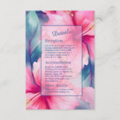 fuchsia hawaiian tropical floral hibiscus wedding informatiekaartje (Voorkant)