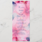 fuchsia hawaiian tropical floral hibiscus wedding programmakaart (Voorkant)
