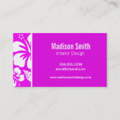 Fuchsia Hawaiian Tropical Hibiscus; Palm Visitekaartje (Achterkant)