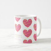 Fuchsia Heart Best Friends Occasion Gift Koffiemok (Voorkant rechts)