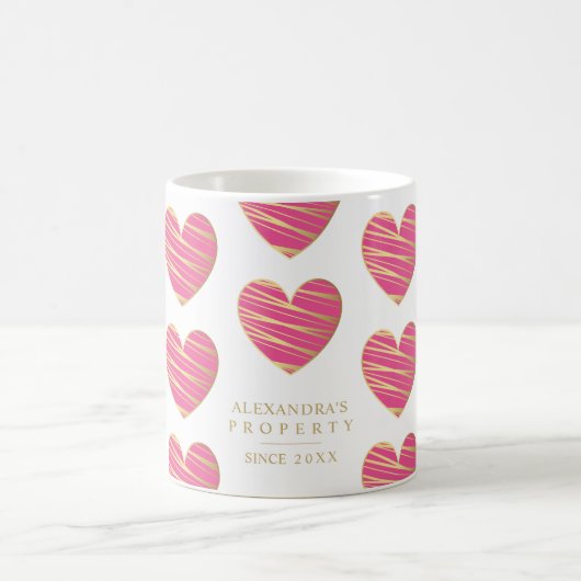 Fuchsia Heart Best Friends Occasion Gift Koffiemok (Center)