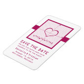 Fuchsia Heart Wiskunde Graph Save the Date Magnet Magneet (Linkerzijde)